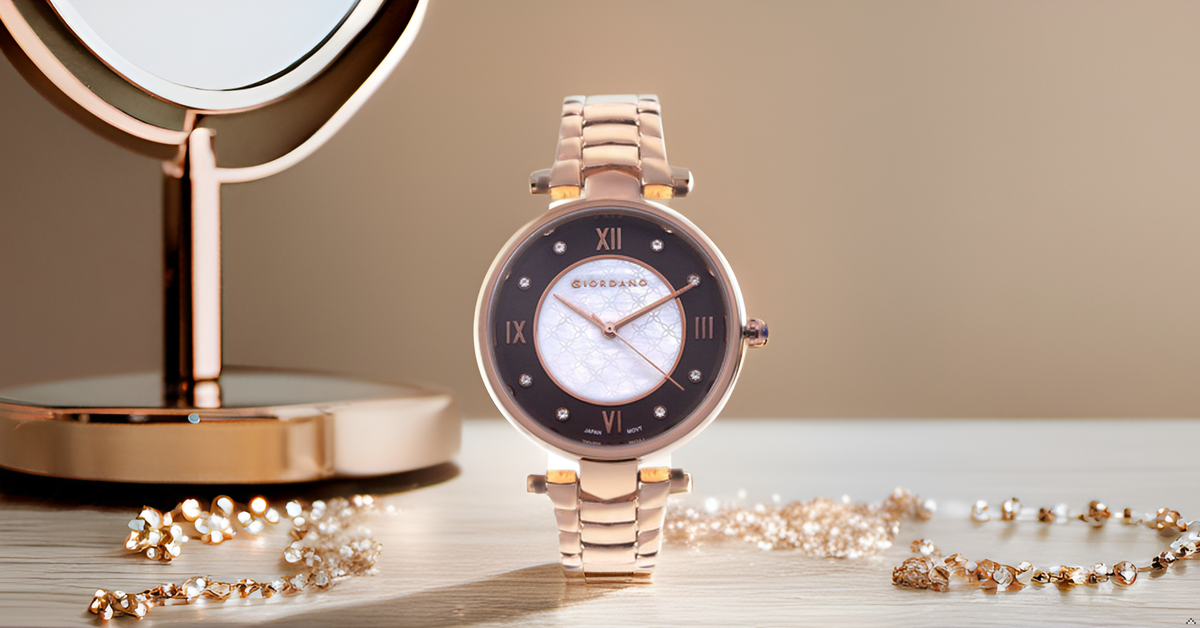 Giordano Stylish Analog Watch for Women - Stainless Steel Belt with Classic Roman Numerals, Dual Colored Textured Dial | GD-4032-33